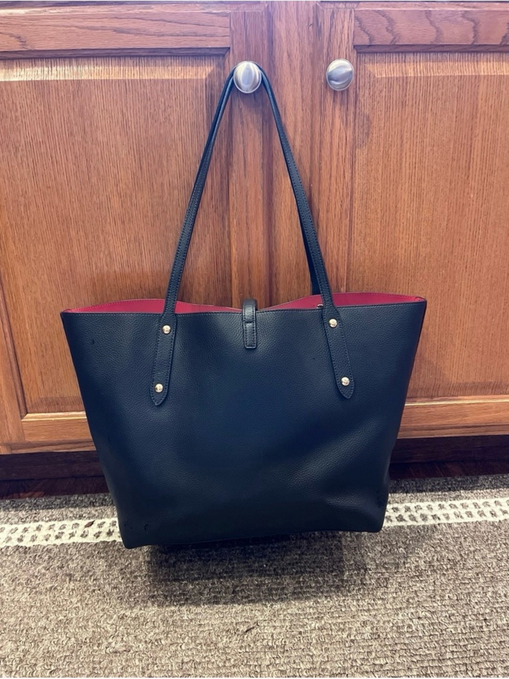 Coach Market Tote with Red Interior and Gold Hardware - Picture 2 of 4